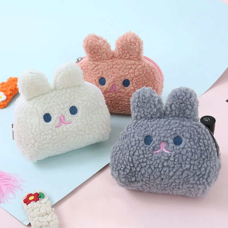 Кошелек для мелочи Детский плюшевый милый мультяшный кролик кошельки сумки