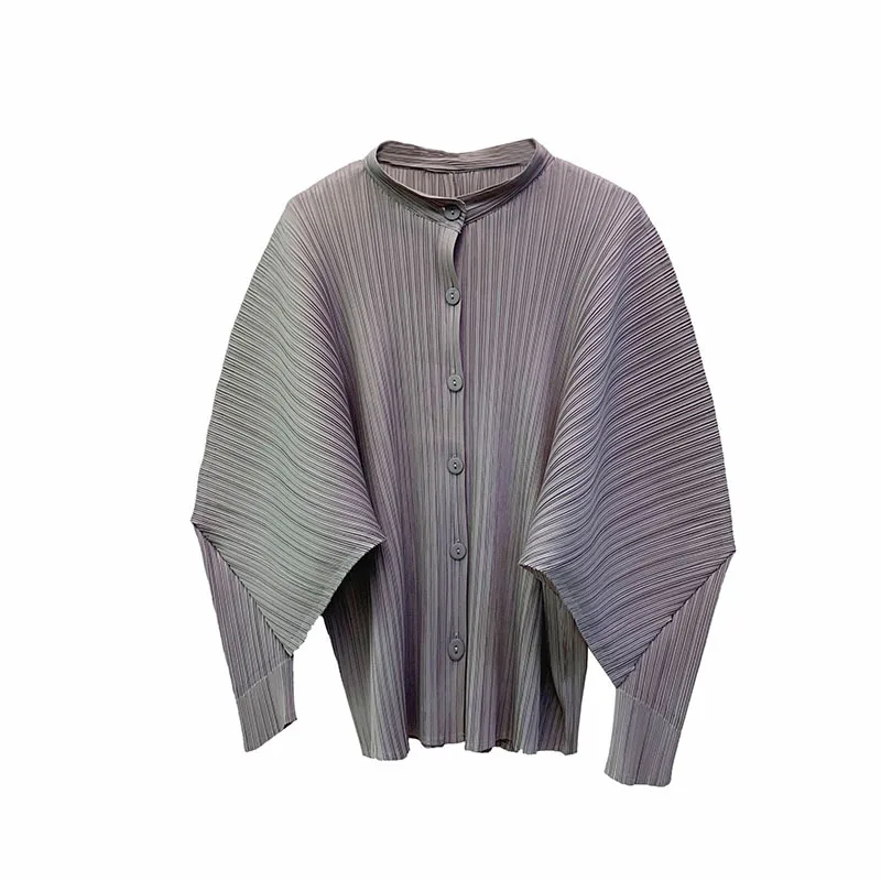 

LANMREM 2020 autumn New Arrivals Stand Collar Full Sleeve Single Breasted Solid Pattern Women Casual Loose Coat AW82802