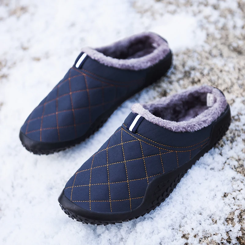 

Cotton Slippers Men Winter Outdoor Men Shoes WaterProof Cold-Proof Casual Shoes Men Plush Warm Man Footwear Big Size 39-48