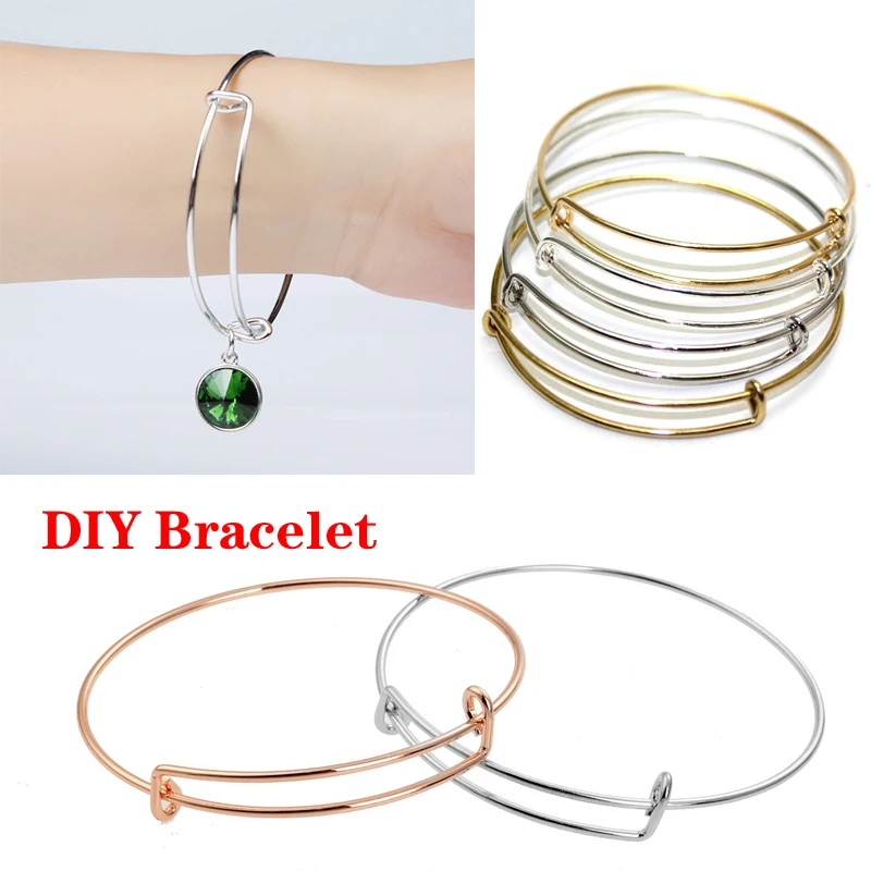 Adjustable Bracelet Stainless Steel DIY Charm Bangle 50-65mm Jewelry Finding Expandable Wire Bangles Bracelets Wholesale | Украшения и