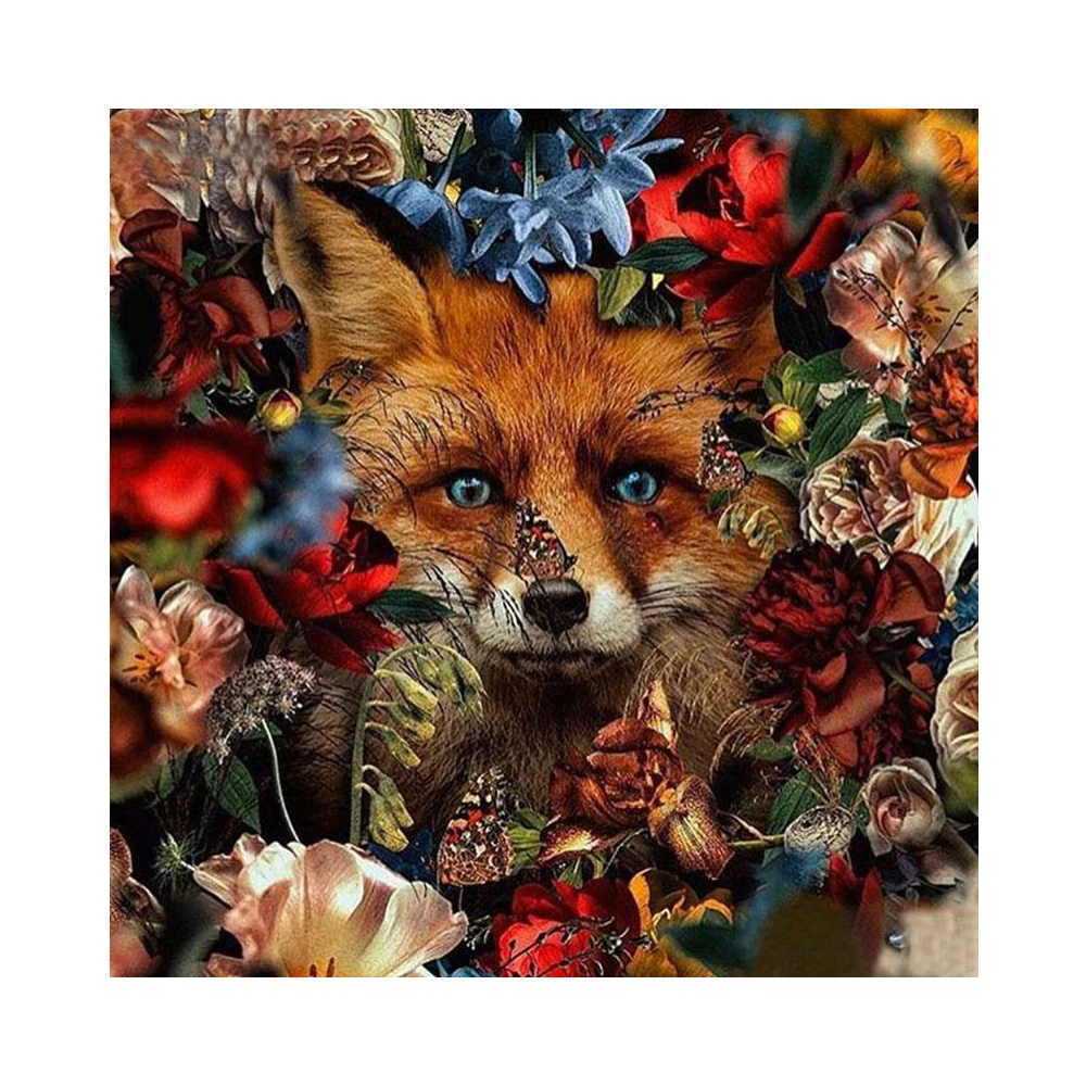 

Набор для алмазной вышивки «Львы в цветах»
