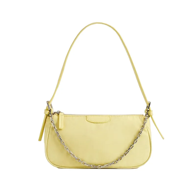 

Shoulder Bag 2020 New Chain Portable Light Yellow Armpit Bag Female Baguette Bag Fashion Casual Crossbody Bag