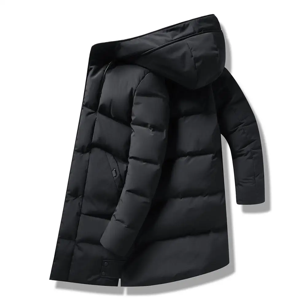 

Mens Parkas Men's Autumn Winter Hooded Thicken Down Padded Jacket Men Casual Mid-length Warm Cotton-Padded Jacket Male Outerwear