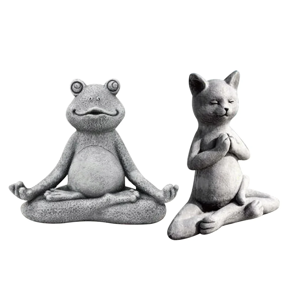 

Indoor Outdoor Lawn Resin Patio Crafts Meditation Yoga Small Animal Statue Park Gift Sculpture Home Office Garden Ornament