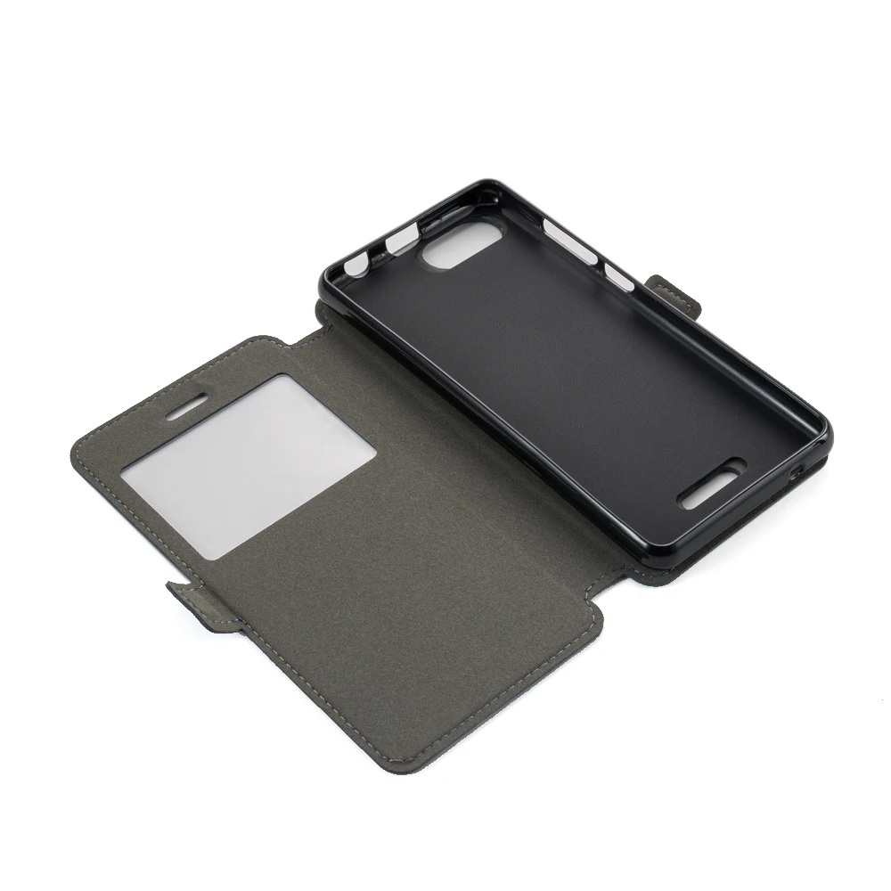 Pu Leather Phone Case For Wiko Tommy 3 Flip Pulp Fab 4G View Window Soft Silicone Back Cover | Мобильные телефоны и