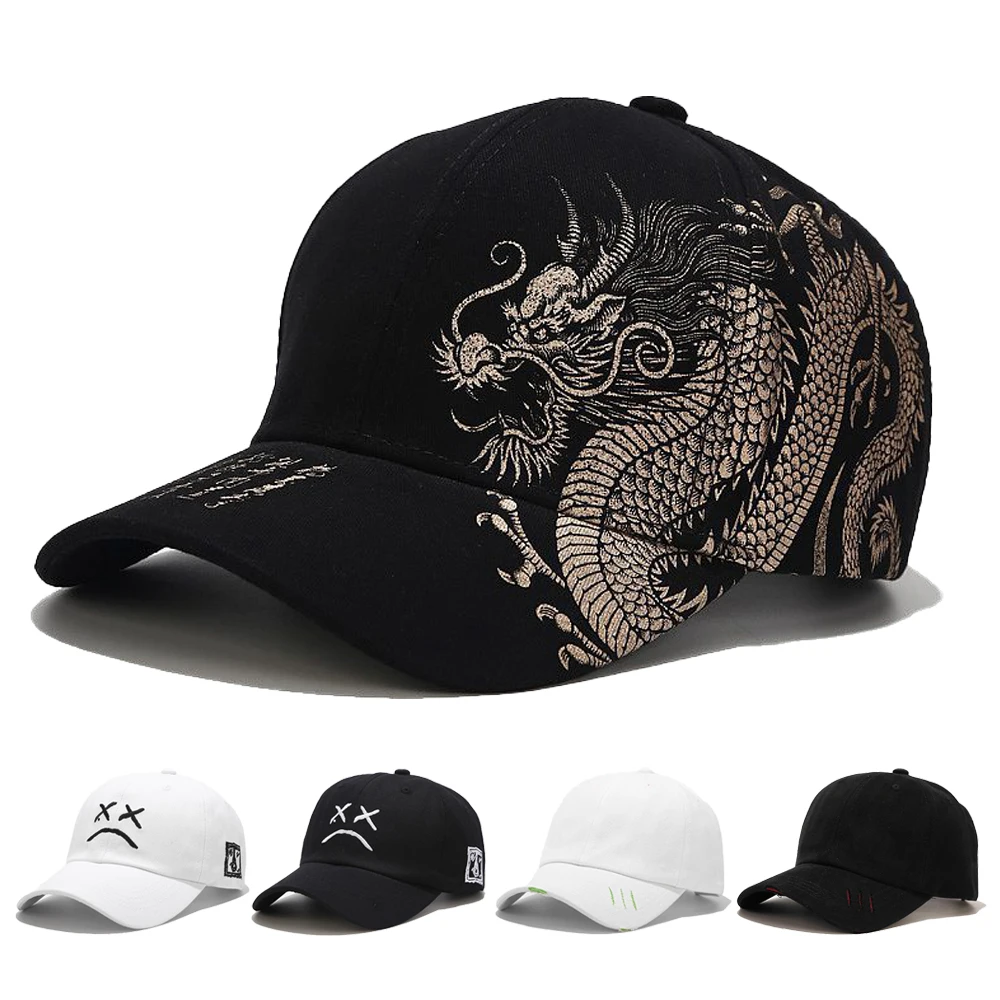 

New Spring Summer Chinese Style Dragon Design Pattern Baseball Cap Cotton Outdoor Caps Gorras Para Hombre Mens Trucker Cap