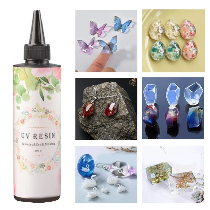 

M2EB 10g 20g 30g 50g 100g 200g Hard UV Resin Crystal Clear Glue Ultraviolet Curing Epoxy Crafts Jewelry Pendant Making DIY