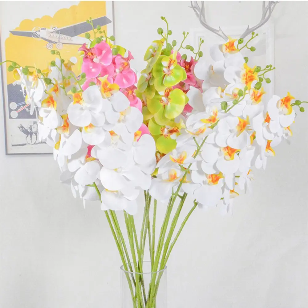 1 шт. 9 головок 3D латексная бабочка Орхидея ручной Букет Искусственный цветок