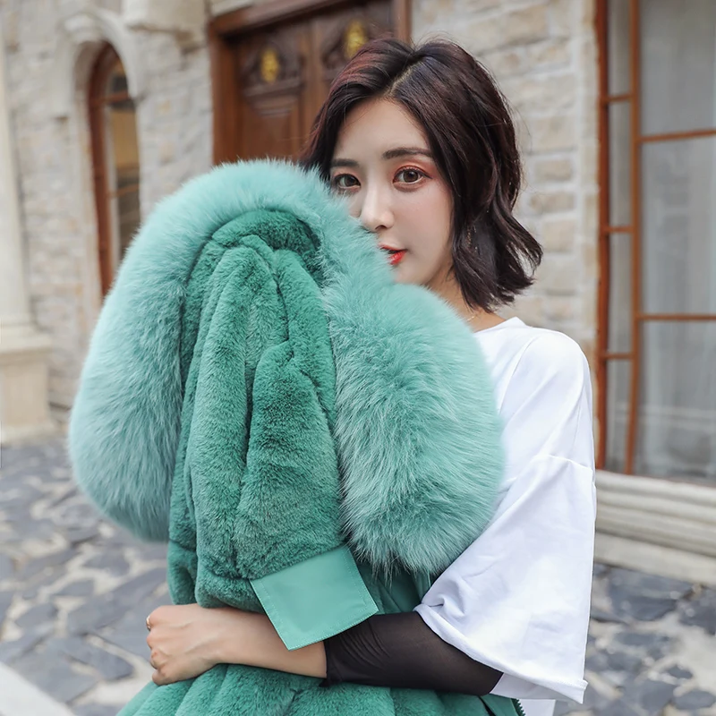 

2020 Winter Parka Big Fur Collar Women's Hooded Jacket Warm Thick Long Overcoat Coats Windproof Lady Casual Cotton Winter Coat