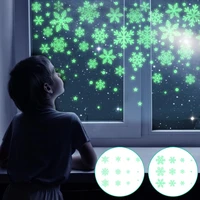 glowing snowflake sticker decal christmas luminous sticker christmas decoration for home ceiling non glue electrostatic stickers