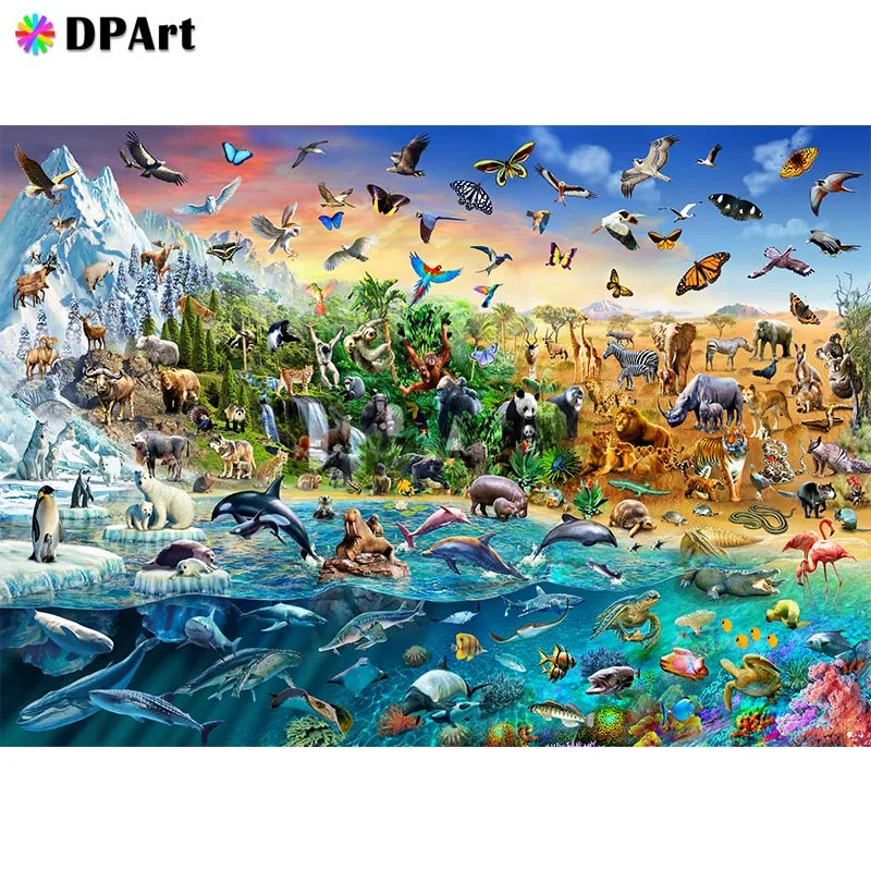 Алмазная картина 5D полностью квадратная/круглая дрель морской мир животное