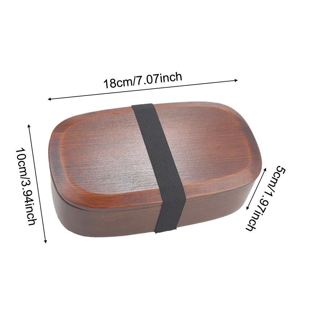 

Rectangular Compartment Single-Layer Wooden Lunch Box Japanese-Style Adult Solid Color Eco-Friendly Food Box Dropshipping