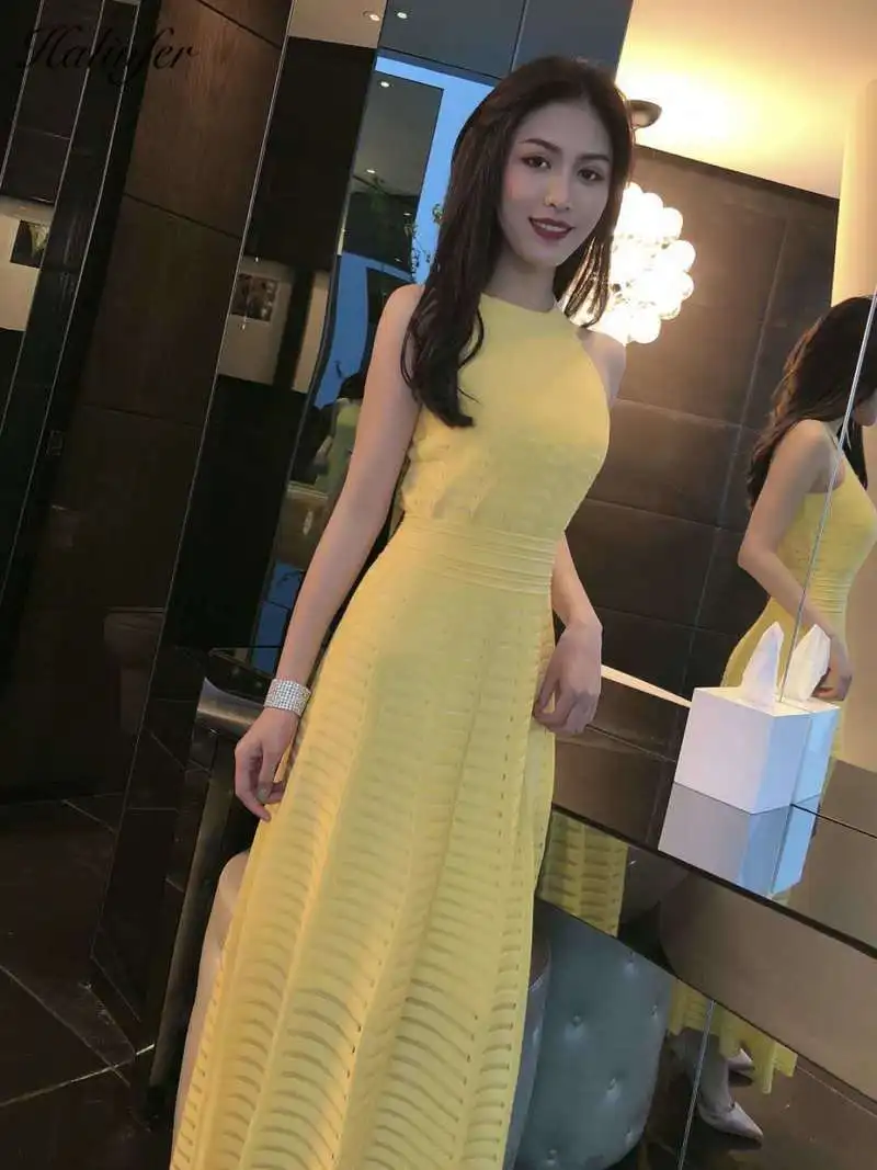 Halinfer 2019 новое летнее женское длинное сексуальное обтягивающее платье с круглым