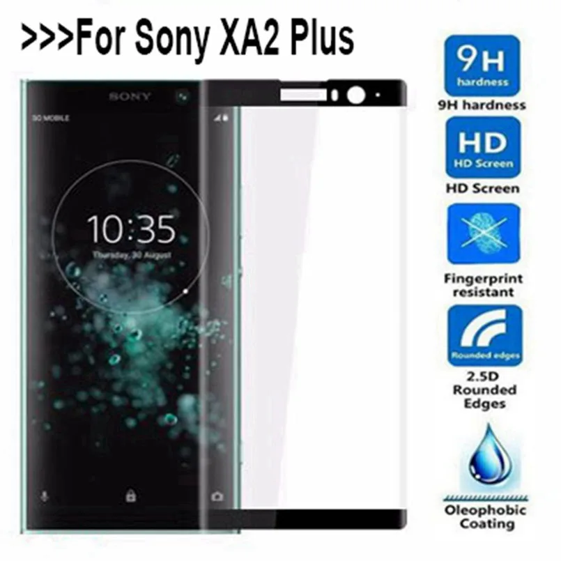 Полностью изогнутое закаленное стекло 3D для Sony Xperia XA2 plus защитная пленка|Защитные