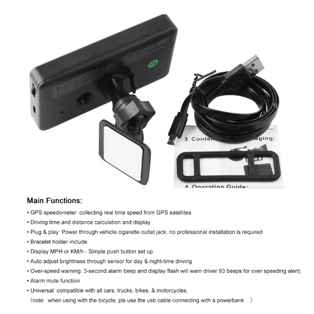 Большой экран GPS HUD измеритель скорости Цифровой Автомобильный дисплей над