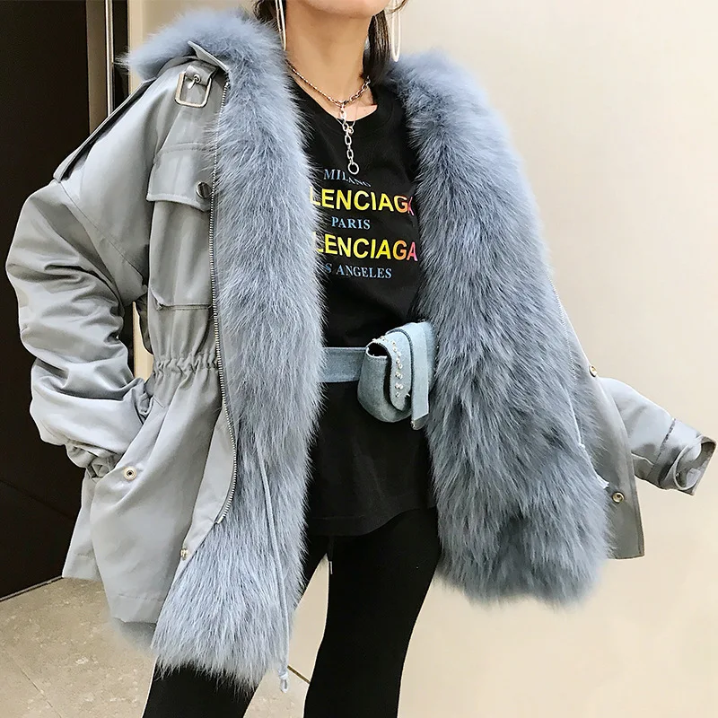 Женское пальто из натурального Лисьего меха женская одежда 2020 натуральный мех