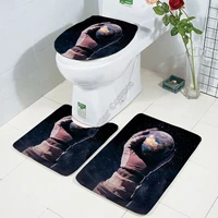 galaxy astronaut three piece set 3d printed bathroom pedestal rug lid toilet cover bath mat set drop shipping 01