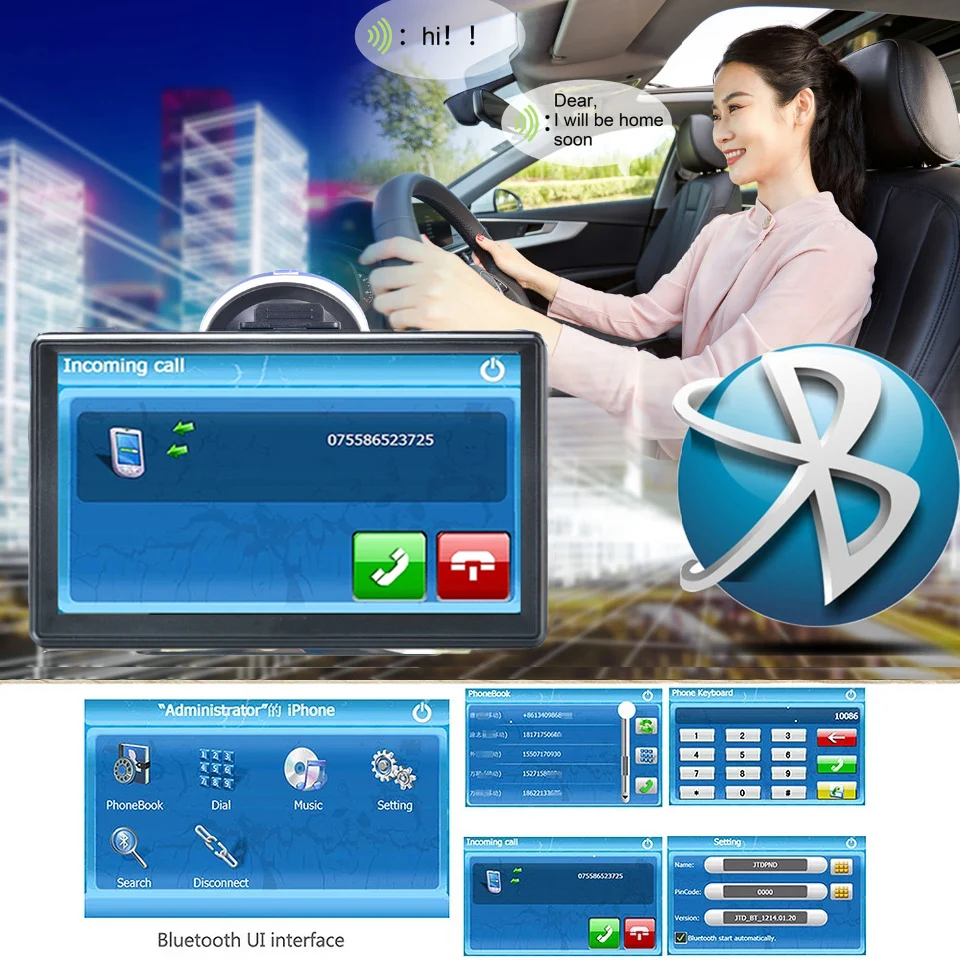 Gps навигатор 7 дюймов Автомобильный gps навигатор MTK 800 МГц ОЗУ 256 м ПЗУ 8G HD 800*480 навигационная система новые карты Поддержка Прямая поставка