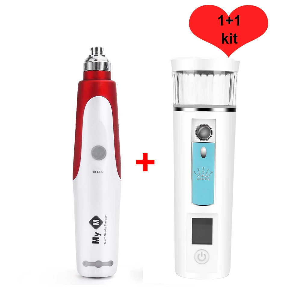 Bayonet Dr Pen with Mini Nano Mister Kit 2pcs12pin Cartridge Exfoliate Shrink Pores Device Electric Micro Rolling Derma Pen thetest e mini ago vaporizer pen kit