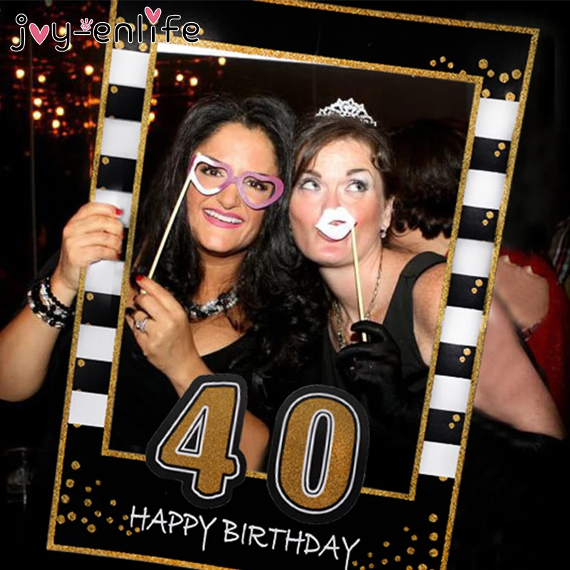 Birthday Photo Booth Props for 1st, 21st, 30th, 40th, 50th, 60th Birthdays - Happy Birthday Party Decoration Photo Booth Frame - Baby Shower & Birthday Celebration Accessories image 3
