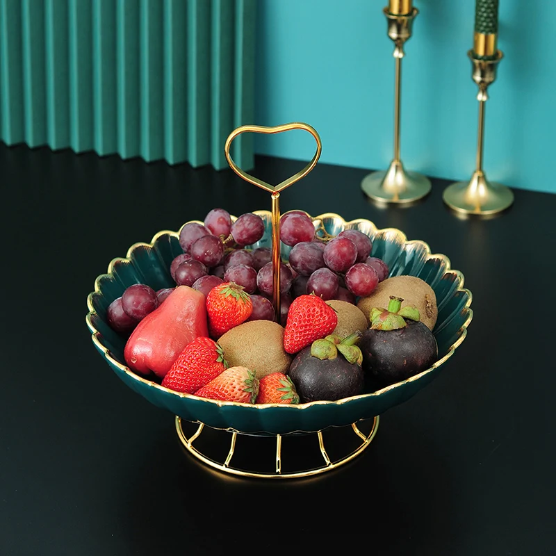 

Ceramic Nordic Plate Luxury Fruit Snack Candy Simple Dessert Luxury Serving Tray Plate Living Room Vajilla Tableware DG50GP