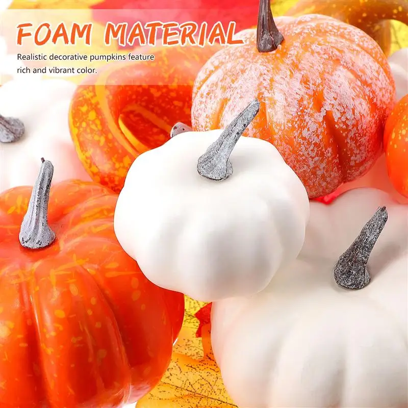 

1 Set Beautiful Realistic Artificial Pumpkins Maple Leaves for Wedding Halloween