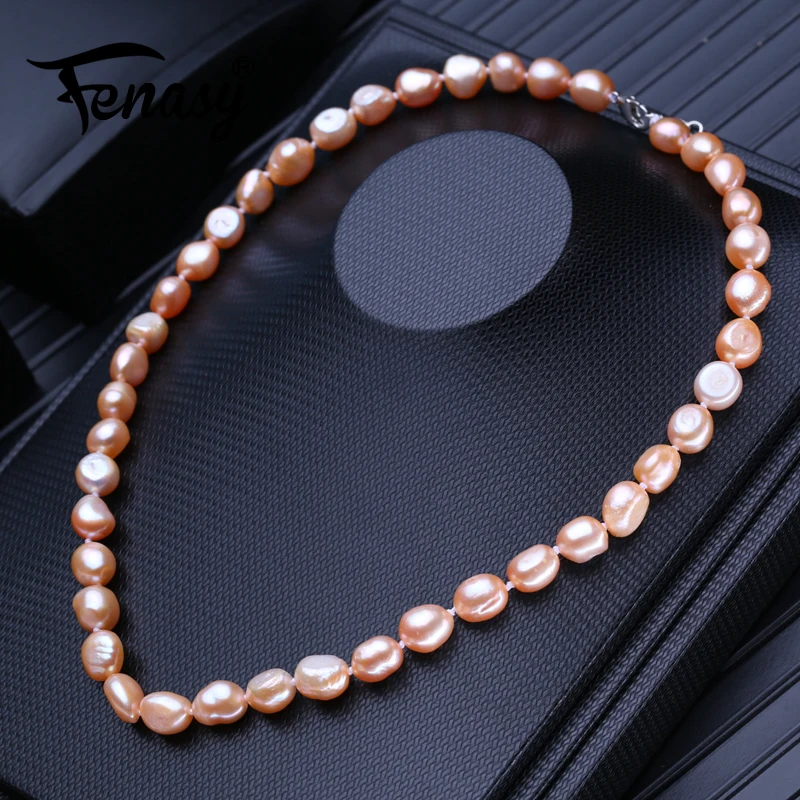 

FENASY Natural Freshwater Pearl Necklaces For Women Baroque Long Necklace Neck Accessories Wedding Jewelry