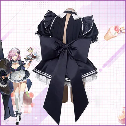 Аниме Fate/Grand Order FGO Mash Kyrielight платье горничной сексуальная униформа наряд Косплей