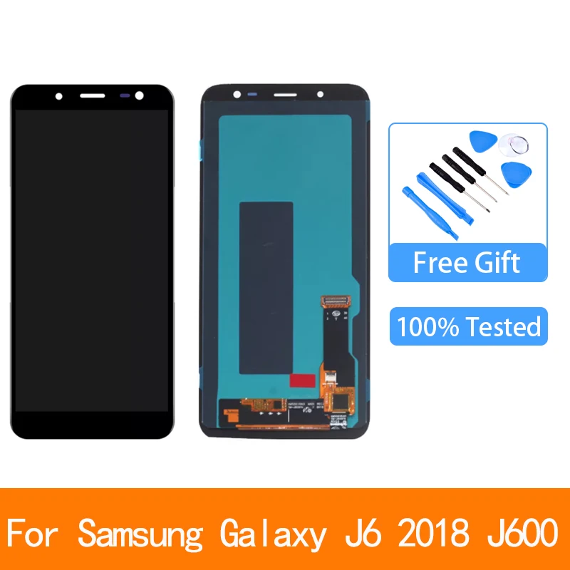 

ЖК-дисплей Super AMOLED для Samsung Galaxy J6 2018 J600F J600, ЖК-дисплей с сенсорным экраном в сборе, запасные части