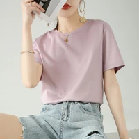 news 100 cotton t shirt solid popular womens wear tops short sleeve summer female fashion casual basic style