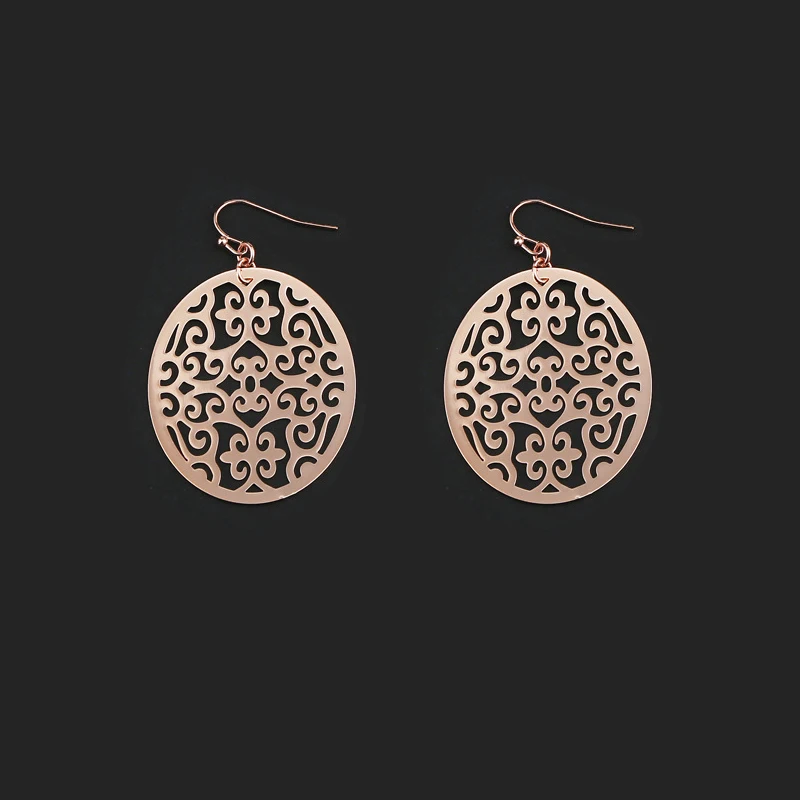 Новые модные ювелирные изделия женские повседневные серьги овальные резные