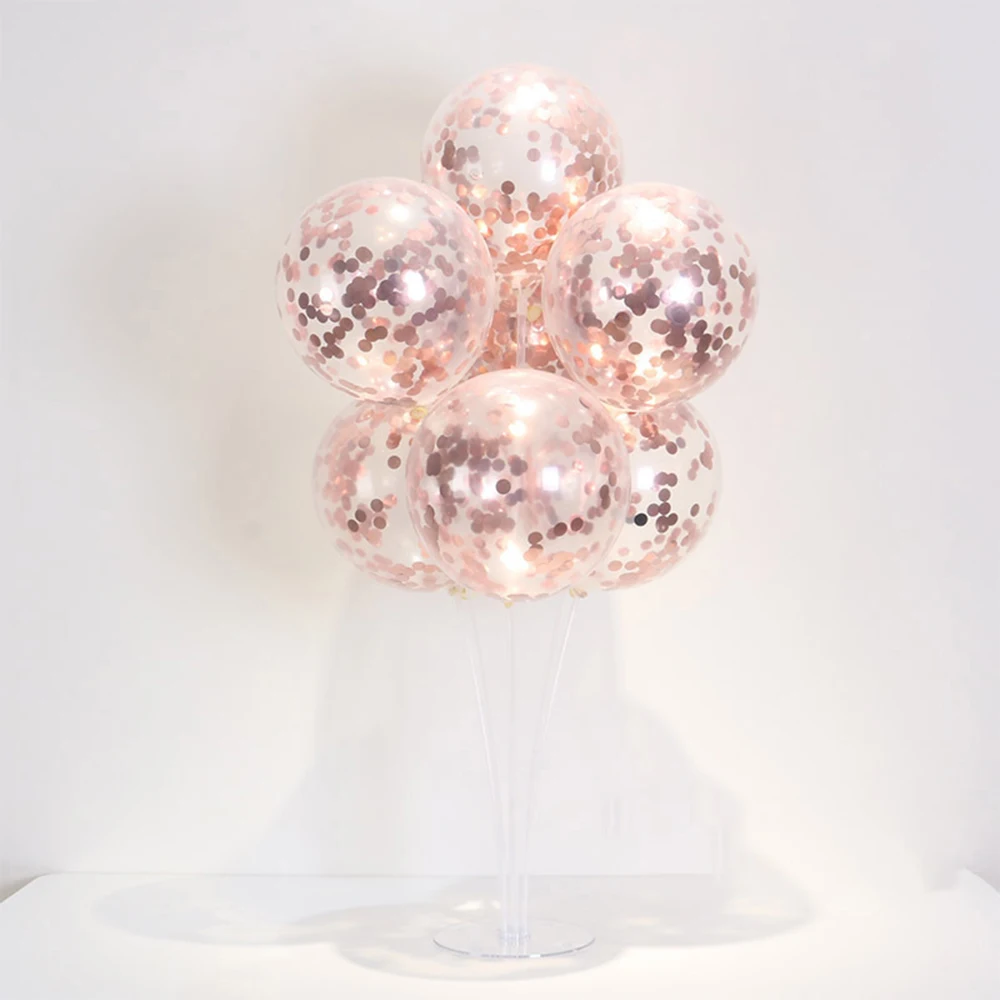 Розовые и золотые воздушные шары набор конфетти хром шар День рождения деко