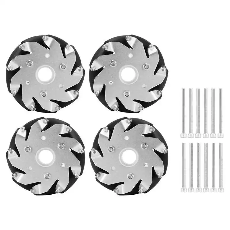 RC Toy Accessory Parts 100mm Durable Steel Mecanum Wheels Set Left Right for Robot Car 14162 | Игрушки и хобби