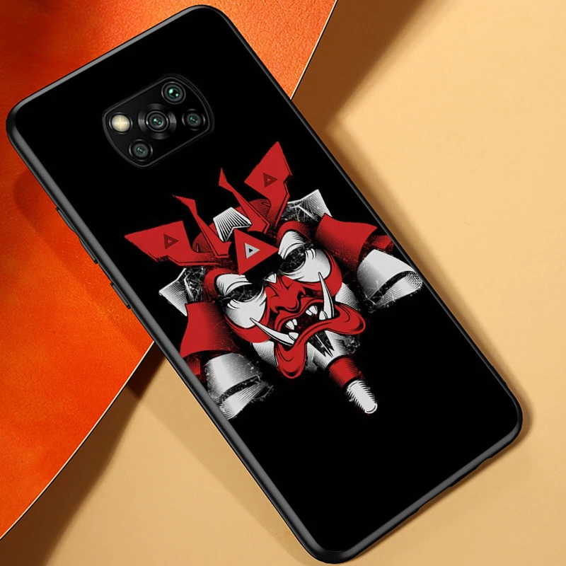 japanese samurai for xiaomi poco x3 nfc x2 m3 m2 f2 pro c3 f1 a2 lite a1 mix3 play silicone soft black phone case free global shipping