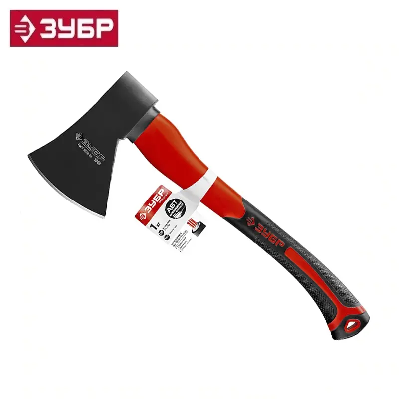 Кованый топор с двухкомпонентной стеклопластиковой рукояткой 1 0кг ЗУБР
