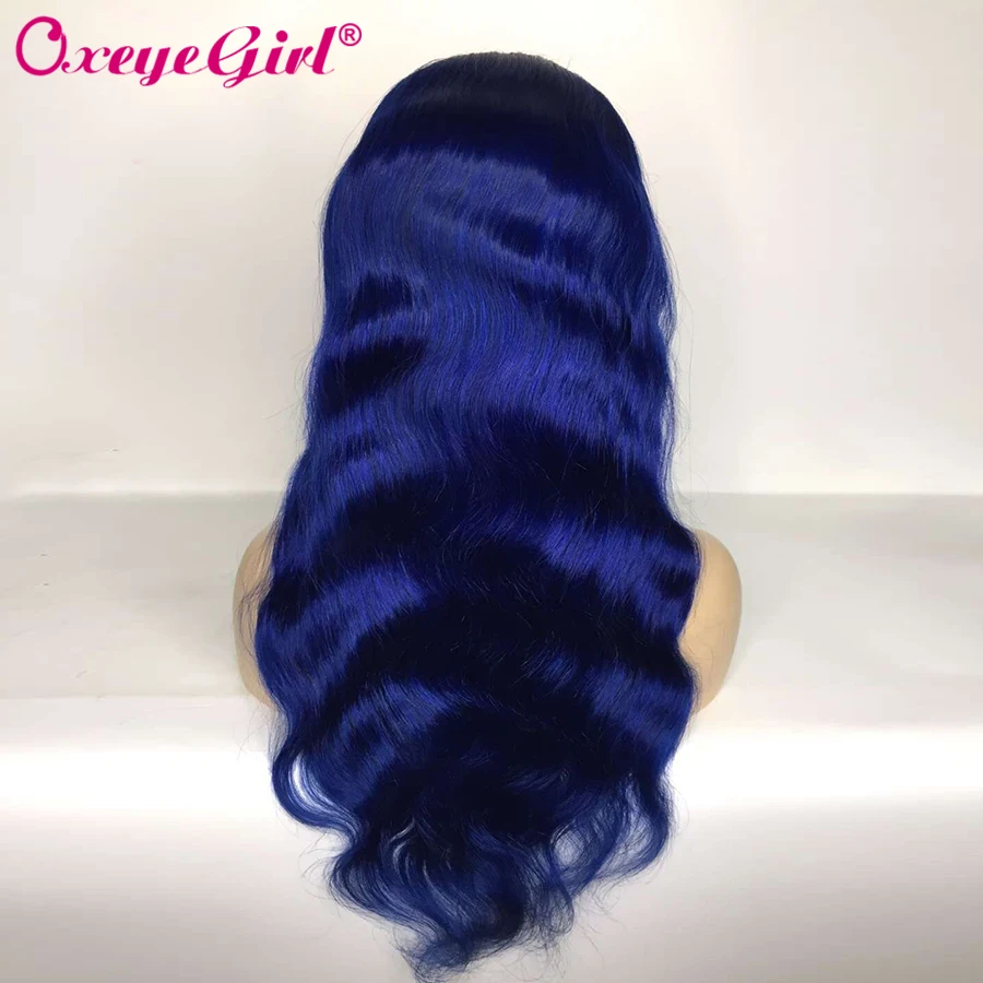 Oxeyegirl 13x4 светлые Синтетические волосы на кружеве парики из натуральных волос бразильский розовый/красный/синий/фиолетовый/белый/голубой/темно-синий/613 Синтетические волосы на кружеве парик человеческих волос