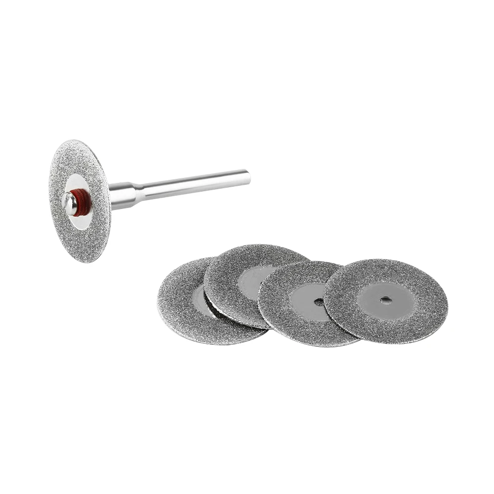 5 шт./компл. 22 мм Мини Алмазная пила серебряные режущие диски с 1 шт. соединительным