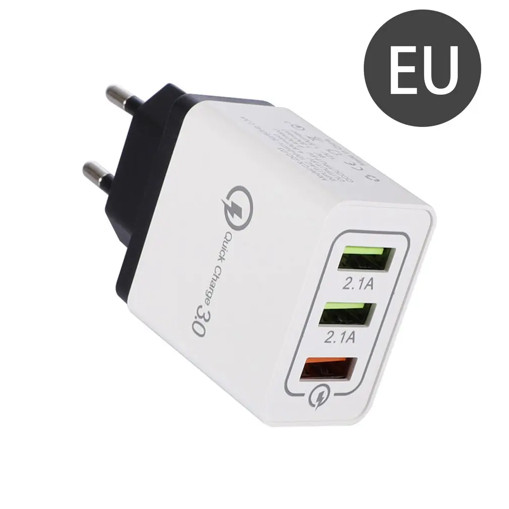 

Multi Interface 5V 9V 12V Smart Phone Charger Head 3USB QC3.0 Mobile Phone Fast Charging Charger Head