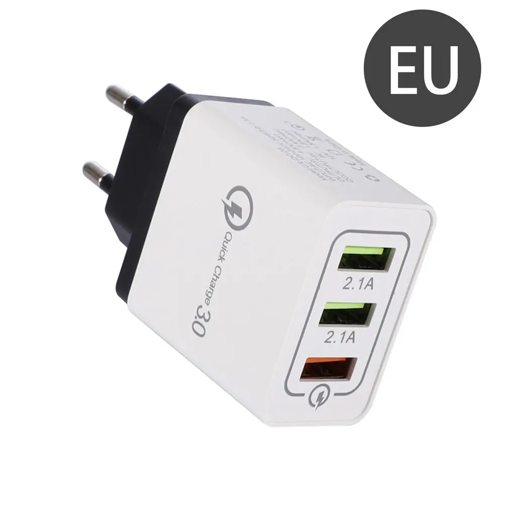 Multi Interface 5V 9V 12V Smart Phone Charger Head 3USB QC3.0 Mobile Fast Charging | Бытовая техника