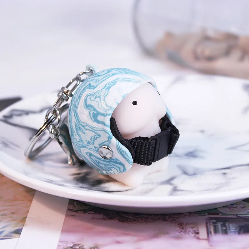 

Fashion Cute New Motorcycle Safety Helmet Shape Keychain Keyring Hanging Pendant Key Holder Student Man Small Best Gift Kawaii
