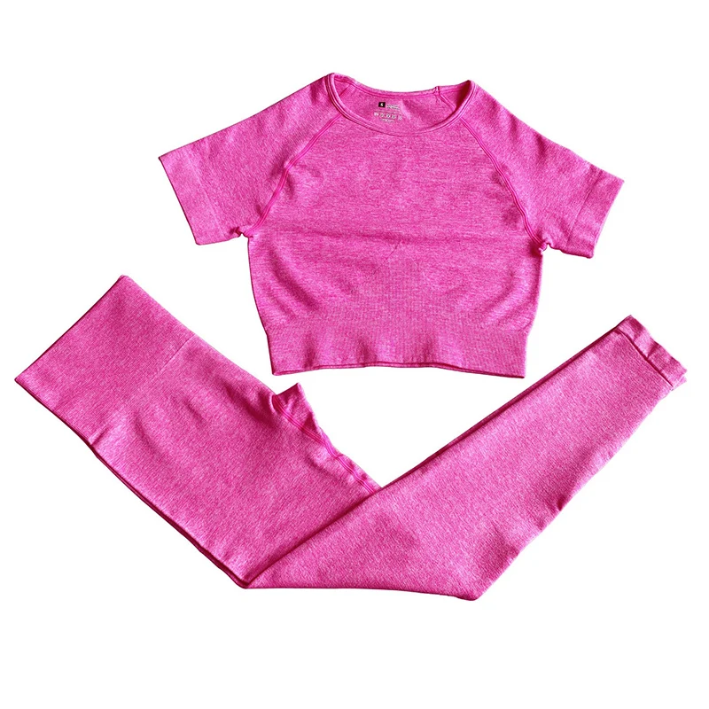 

WOHUADI 2021 Sexy Seamless Yoga Outfits Sets Women Fitness Sport Suit Gym Workout Clothing Sportswear Crop Top Bottom Sports Set