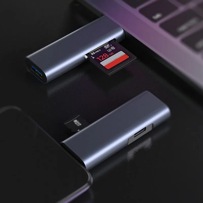 

Type C Hub All-in-one High-speed USB3.0 U Disk Multi-function SD / TF Card Reader Fast Transmission For MacBook Samsung Huawei