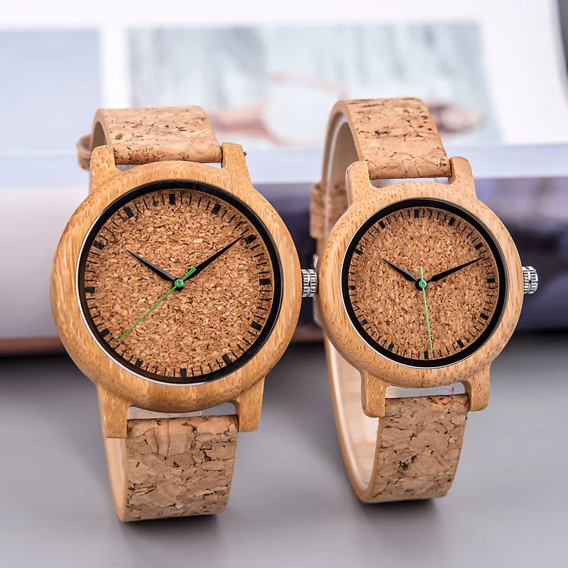 Couple Bamboo Watches for Mens Women Soft Leather Dial Simple Quartz Man Wristwatch Ladies relogio masculino DODO DEER
