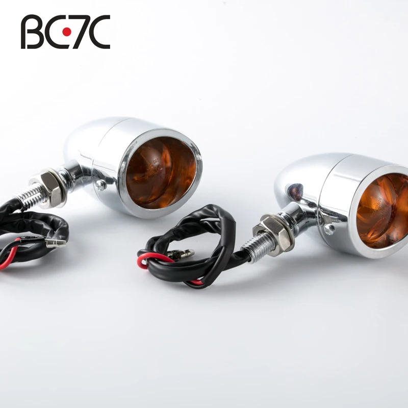 Universal Motorcycle Black Bullet Turn Signal Light Amber Lamp For Harley Suzuki Kawasaki Yamaha Chopper Bobber |