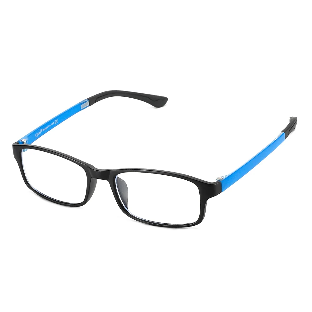 Bark blue and black Cyxus синие световые блокирующие очки TR90 прямоугольные компьютерные очки анти глаза глазные прозрачные линзы унисекс 8327 - Цвет оправы: Bark blue and black