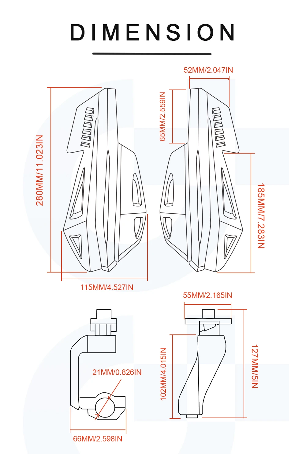 

For Yamaha WR450F WR250F 2001-2015 2016-2019 7/8''22mm Motorcycle Handguard Hand Protector Crash Sliders Falling Protection