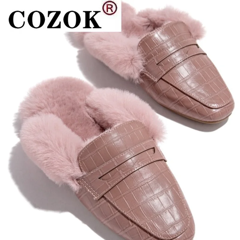 

2022 Winter Women Slippers Warm Comfortable Casual Shoes for Wearing Slip-On Plus Velvet Shoes for Women Popular Chaussure Femme