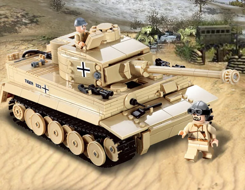 995 шт. военный немецкий Король тигр Танк строительные блоки солдат фигурки