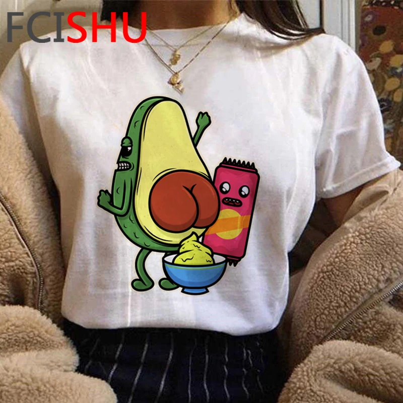 Милая забавная футболка с авокадо Женская милая аниме большого размера женская