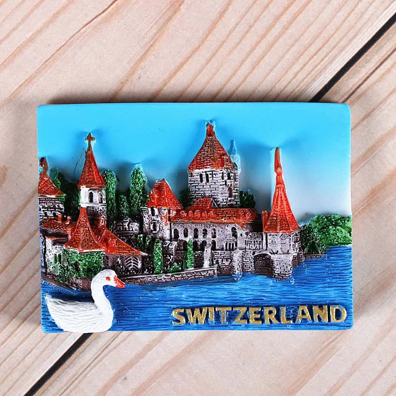 Switzerland Magnetic refrigerator magnets Italy Switzerland Chile Austria European countries Tourist attractions souvenir Home decoration - Цвет: Switzerland